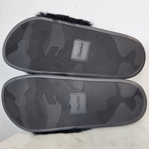 NWB~$825~DSQUARED2~7.5/8~ICON BLACK WHITE GENUINE  RABBIT FUR SANDALS SLIDES - Picture 15 of 16